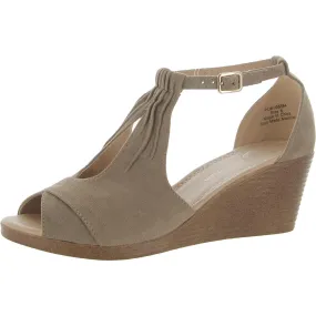 005584 Womens Faux Suede Ankle Strap Pumps