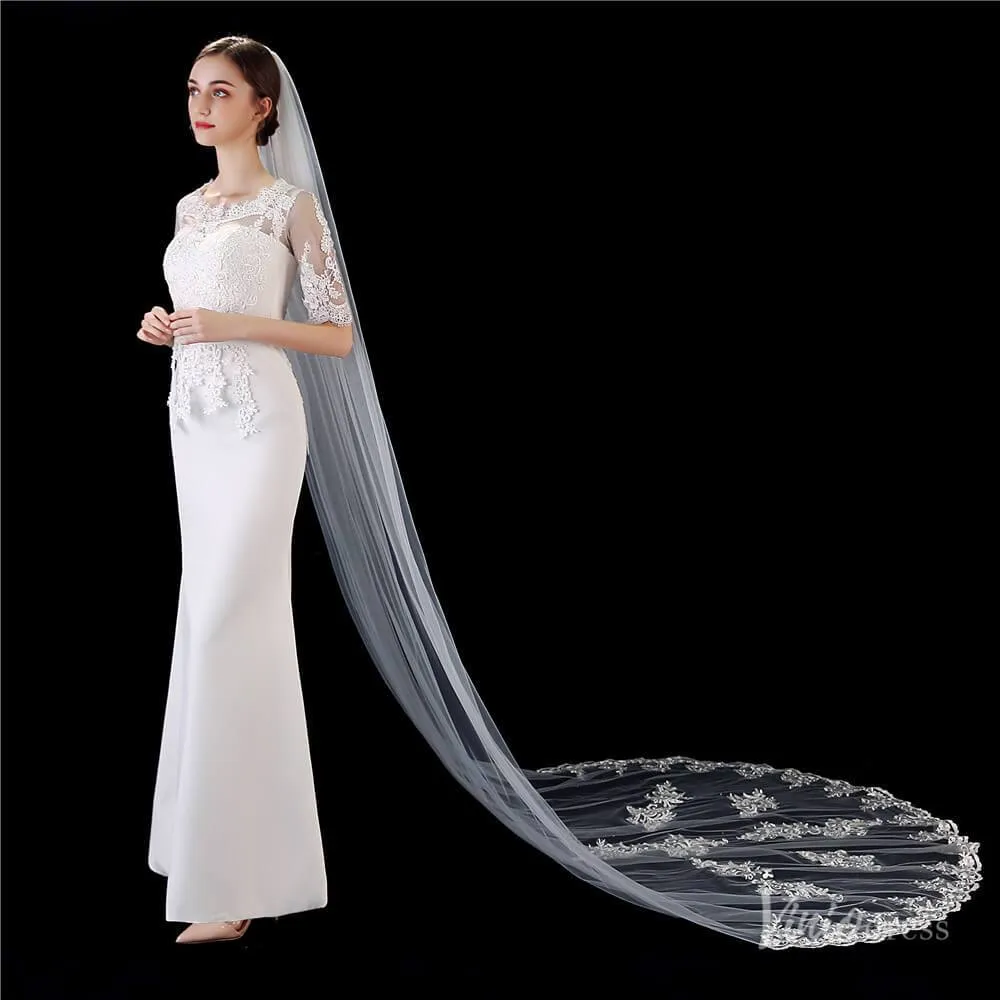 1 Tier Lace Cathedral Veil Viniodress TS1918