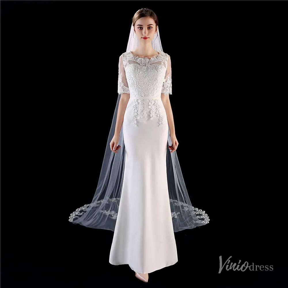 1 Tier Lace Cathedral Veil Viniodress TS1918