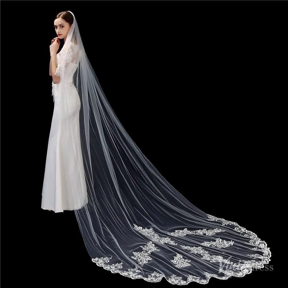 1 Tier Lace Cathedral Veil Viniodress TS1918