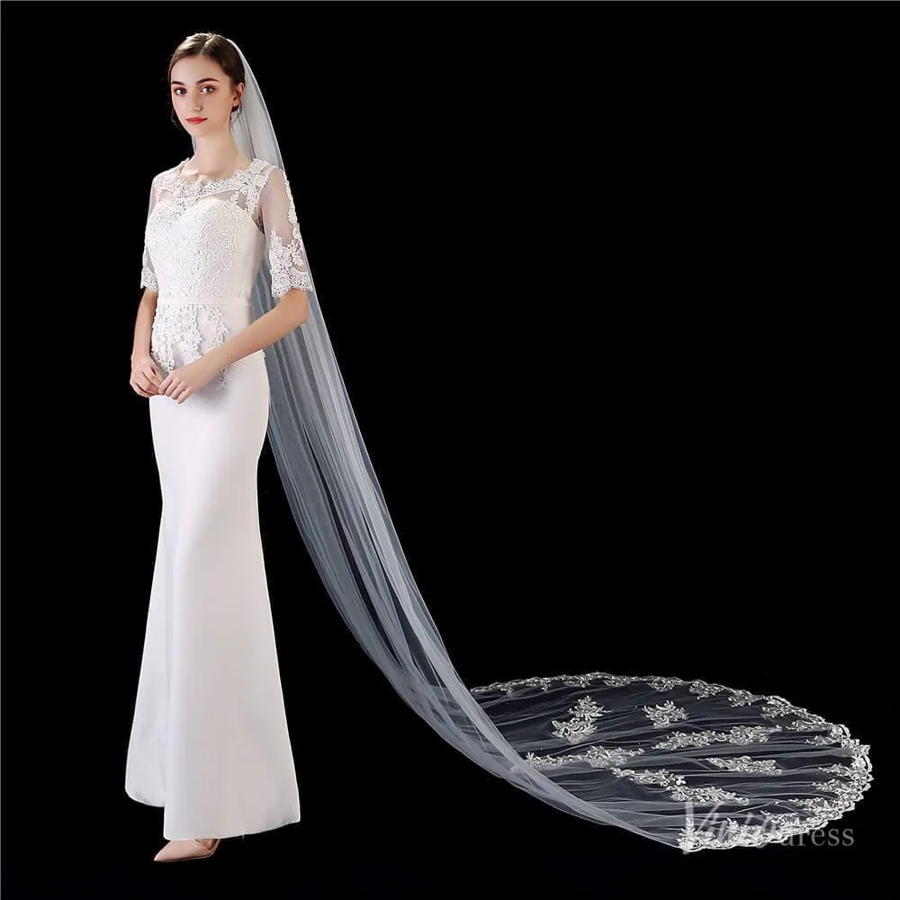 1 Tier Lace Cathedral Veil Viniodress TS1918