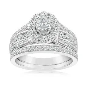 1.40 Carat Diamond Bridal Set in 10ct White Gold