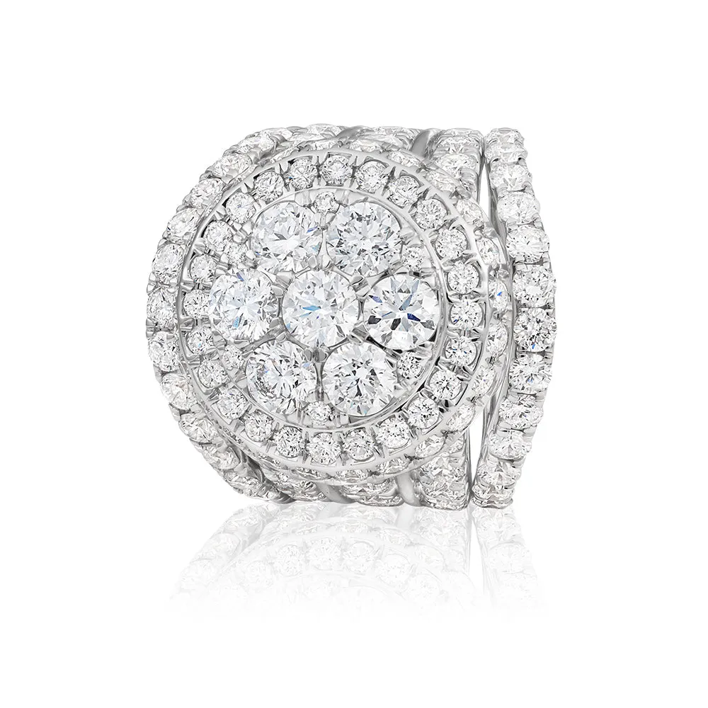 14ct White Gold 3 Ring Bridal Set With 7.00 Carats of White Diamonds