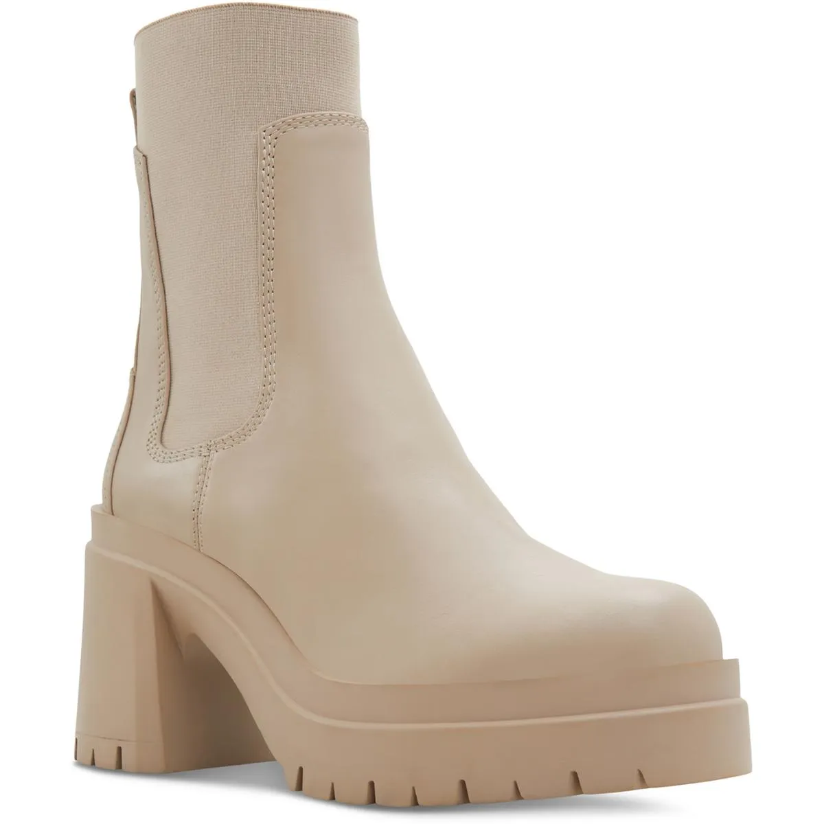 Aldo Womens Big Mood Leather Block Heel Mid-Calf Boots