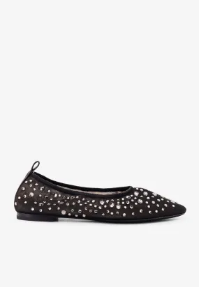 All-Over Rhinestones Ballet Flats