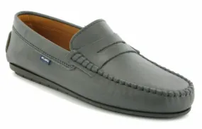 Altanta Mocassin Dark Grey Smooth Leather Penny Loafer
