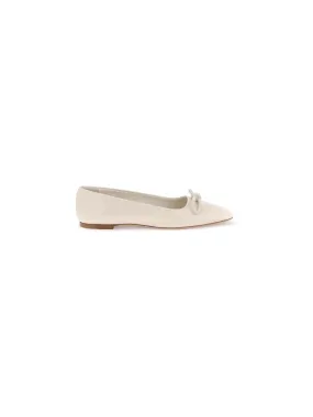 Asymmetrical Bow Patent Ballet Flats