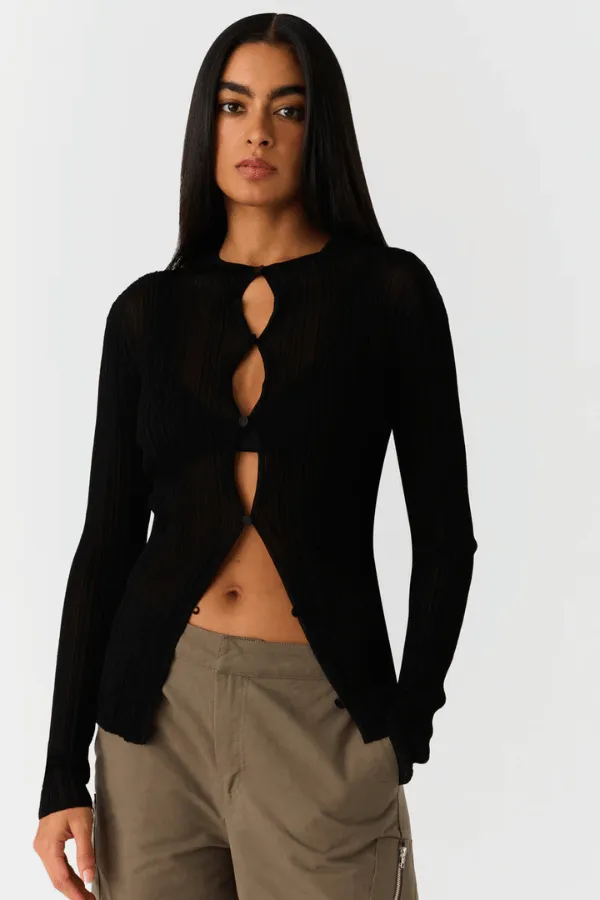 Axelly Knit Top Black