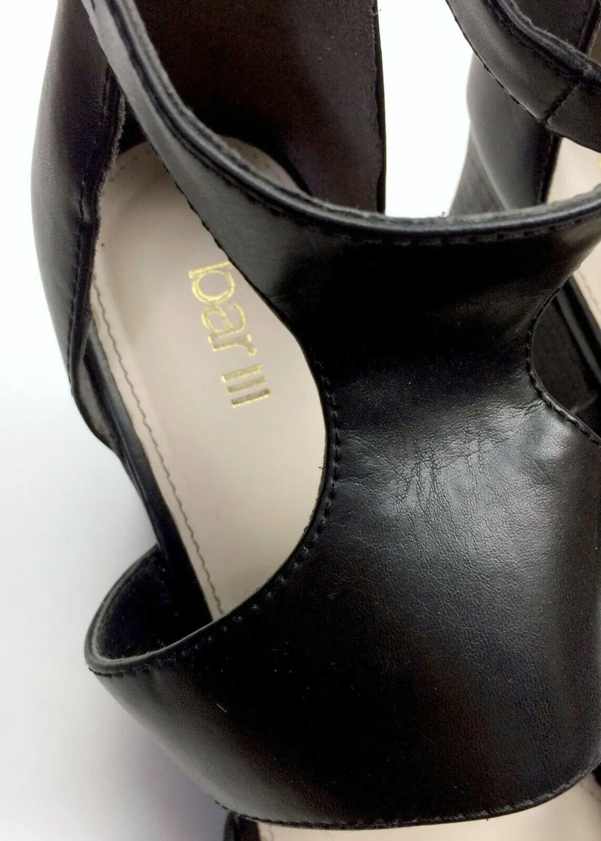 Bar III Size 9.5 Black Wedge Platform Sandals