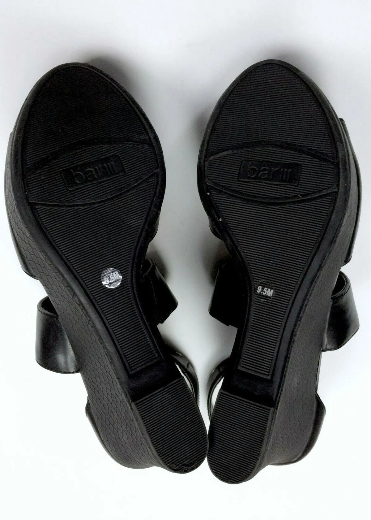 Bar III Size 9.5 Black Wedge Platform Sandals