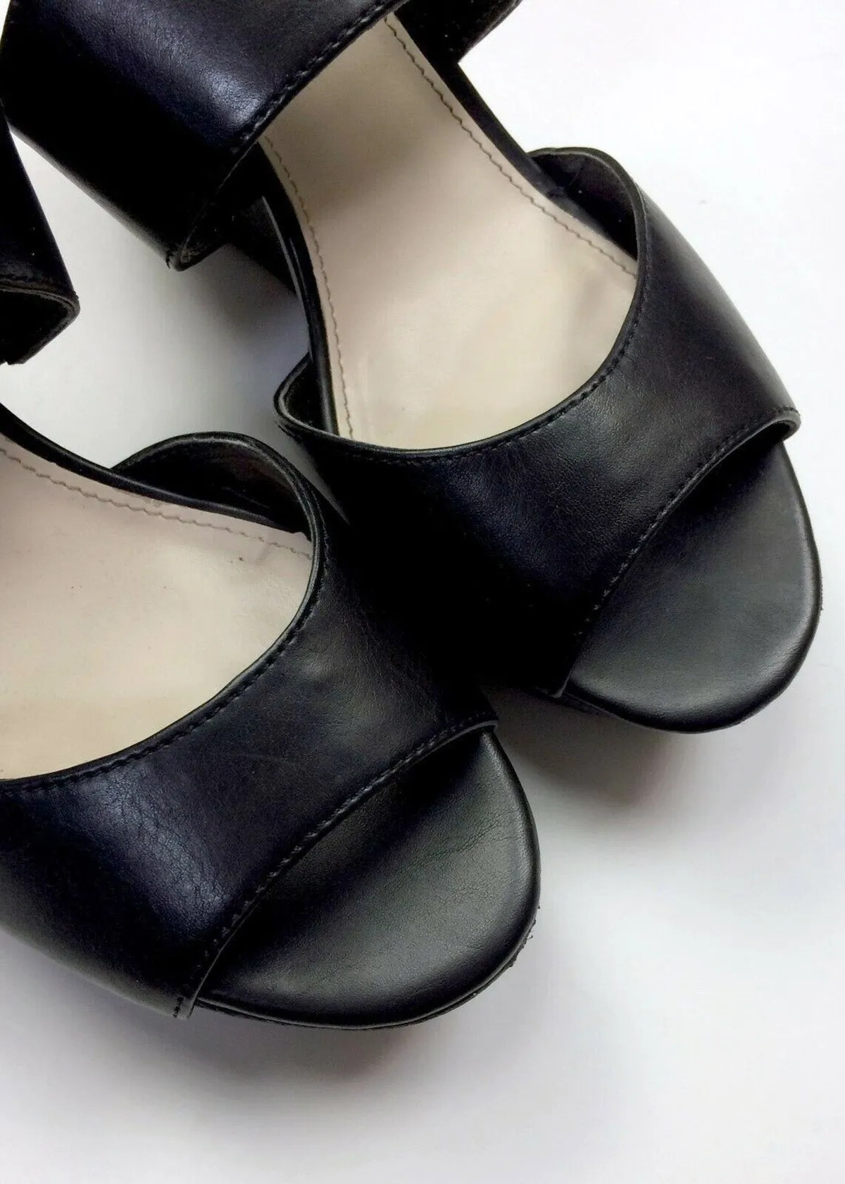 Bar III Size 9.5 Black Wedge Platform Sandals