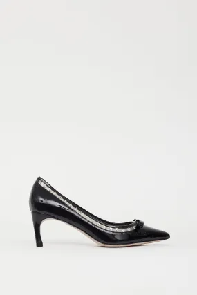 Black Patent & Crystal Embellished Pump