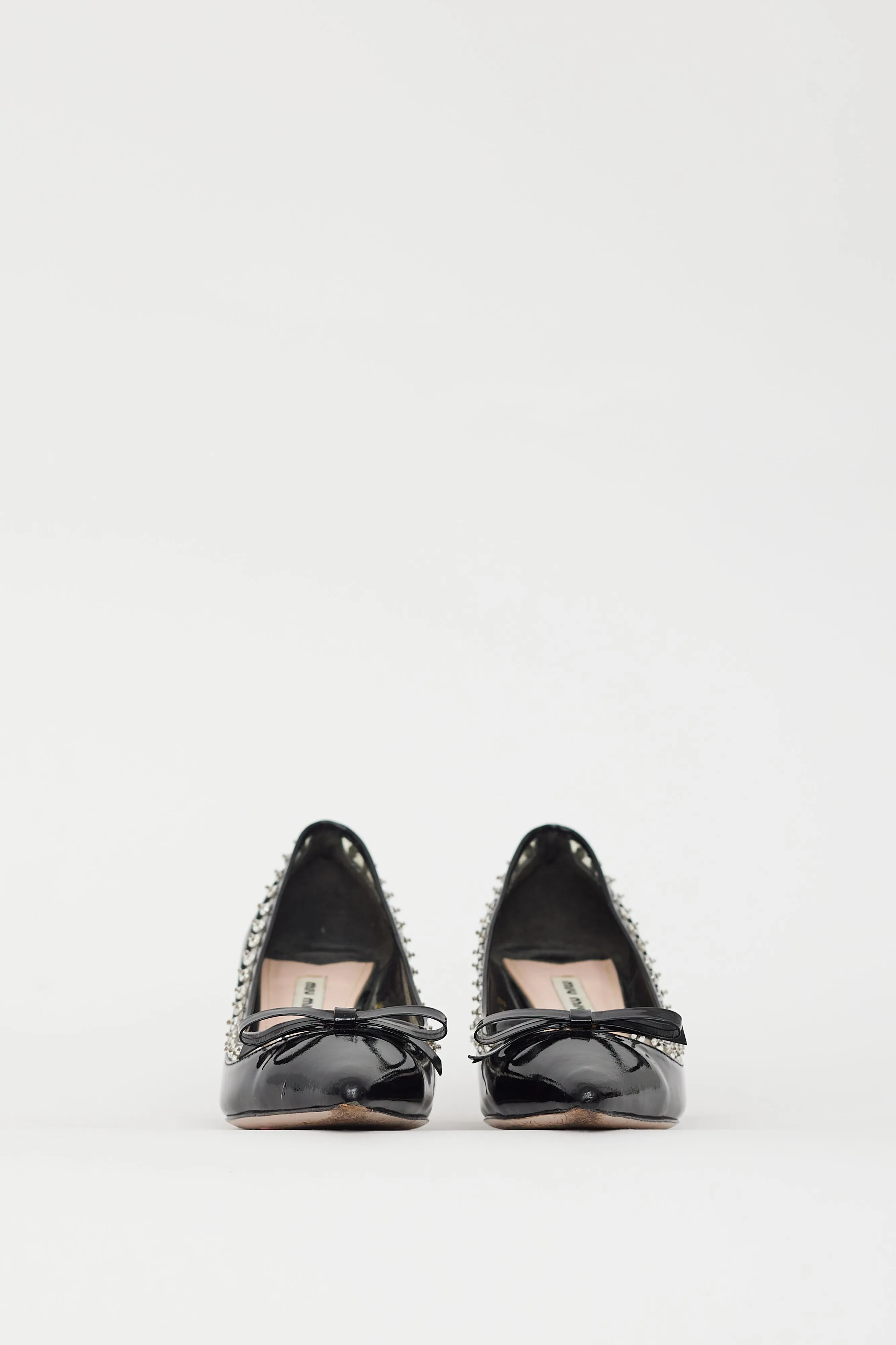 Black Patent & Crystal Embellished Pump
