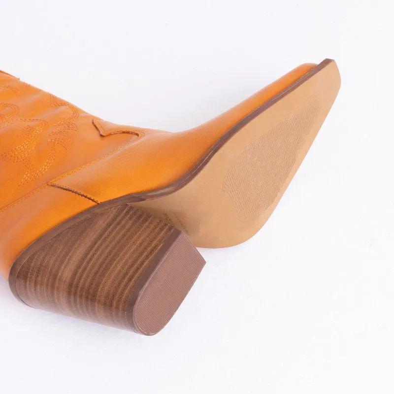 Bonderia Orange Western Boots