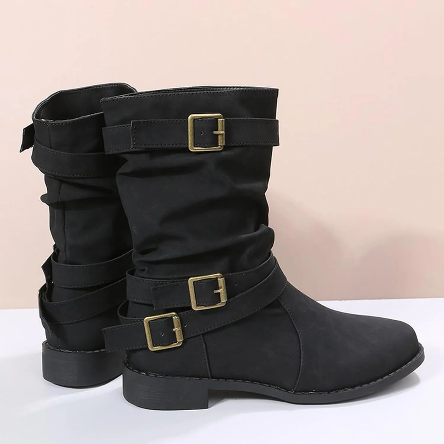 Boots for Women, Lace Up Zip High Heel Booties Shoes Square Toe Chunky Platform Boots Combat Wedge Ankle Booties