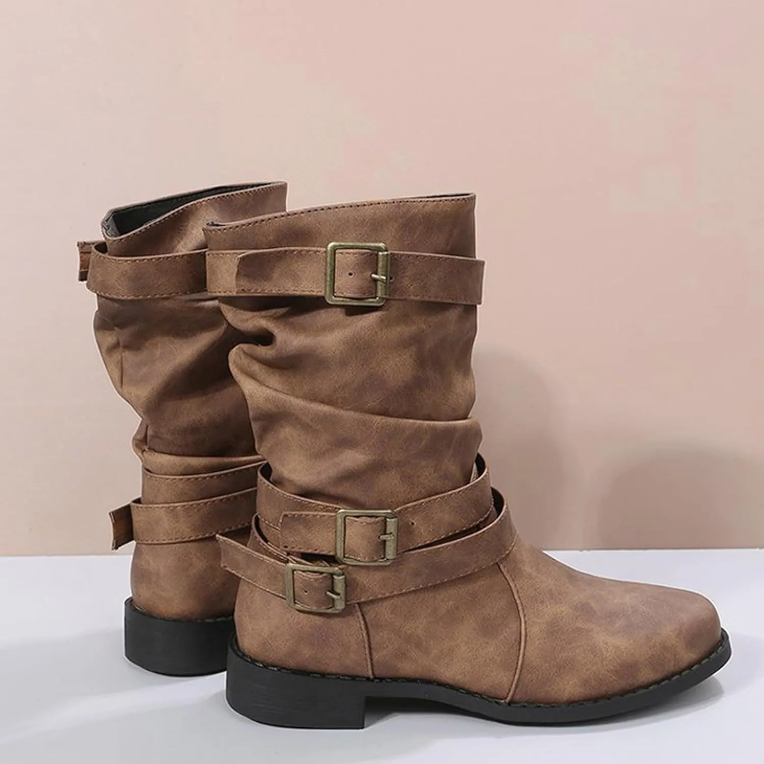 Boots for Women, Lace Up Zip High Heel Booties Shoes Square Toe Chunky Platform Boots Combat Wedge Ankle Booties