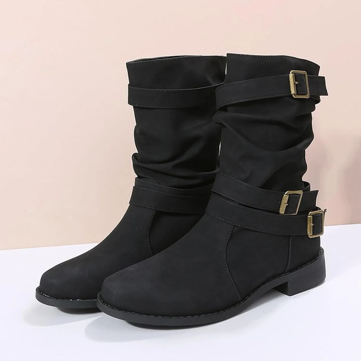 Boots for Women, Lace Up Zip High Heel Booties Shoes Square Toe Chunky Platform Boots Combat Wedge Ankle Booties