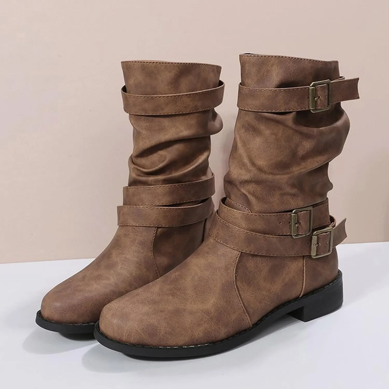 Boots for Women, Lace Up Zip High Heel Booties Shoes Square Toe Chunky Platform Boots Combat Wedge Ankle Booties