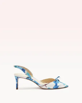 Clarita Slingback 60 Floral Blue