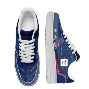 Corporate Thank You Gifts, Custom Corporate Client Gifts Blue Customized Air Force 1 with print on demand Sneakers--Low Top, AFL-C0602