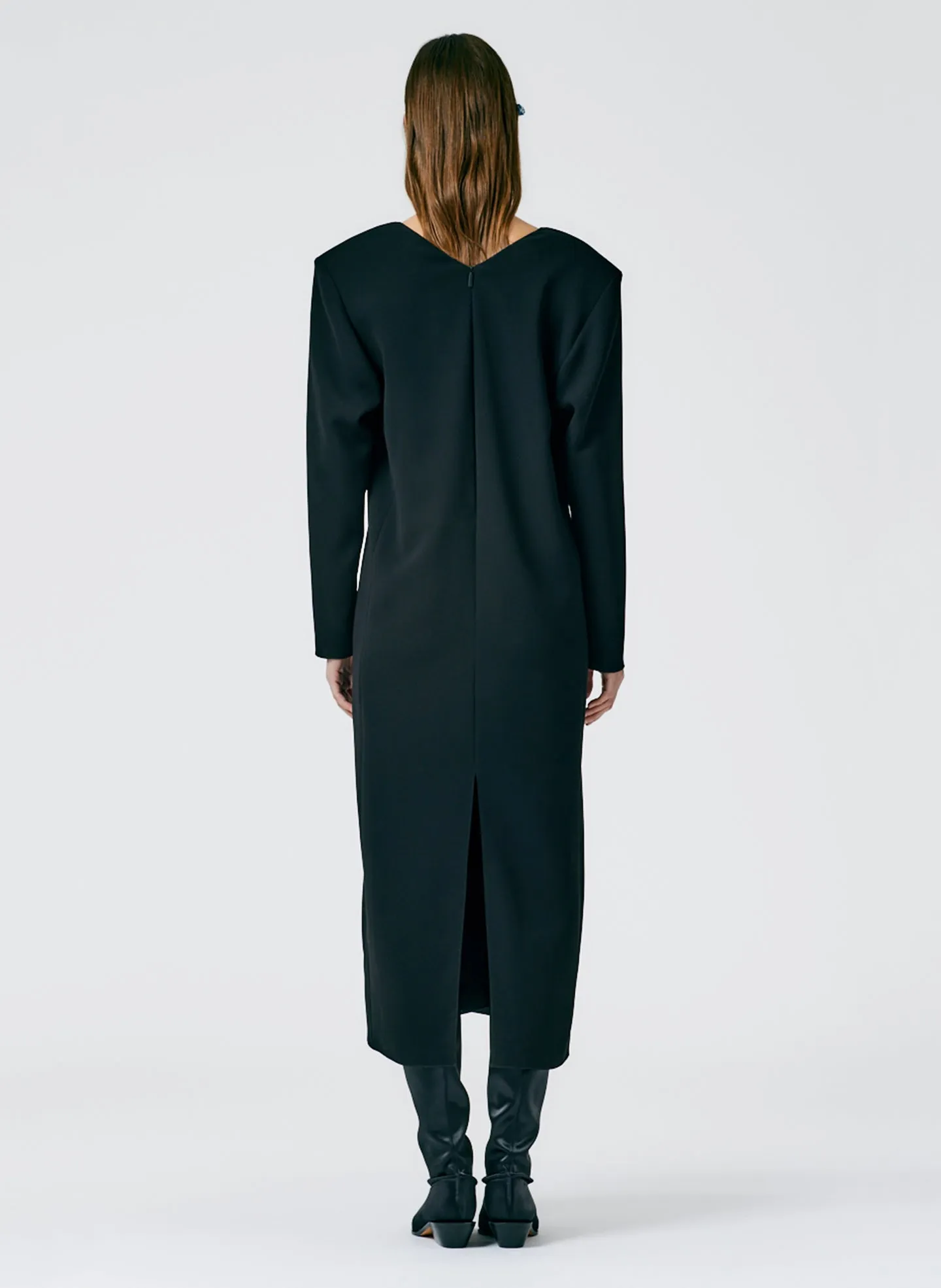 Fluid Drape V-Neck Dress