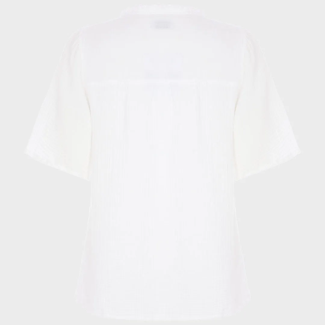 Ladies Double Cloth V-Neck Blouse