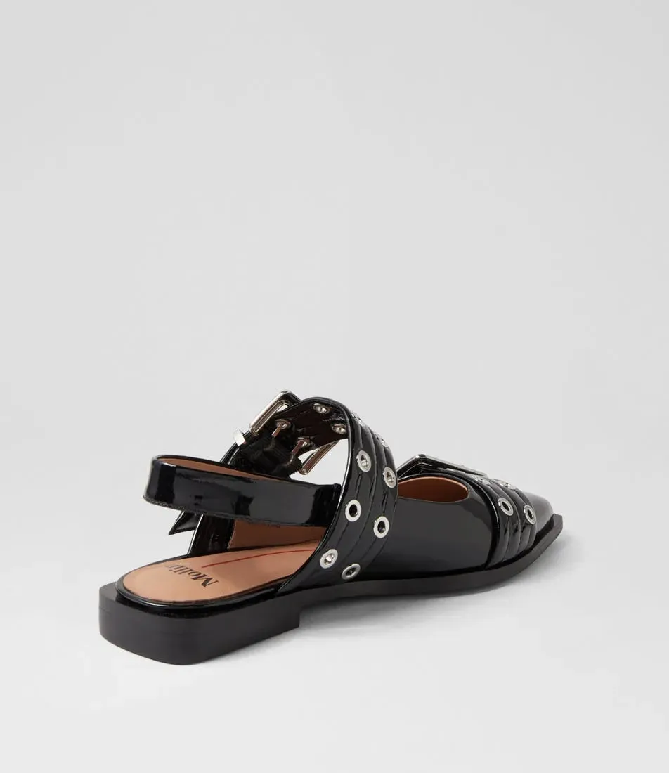 Larra Black Patent Leather Flat Shoes