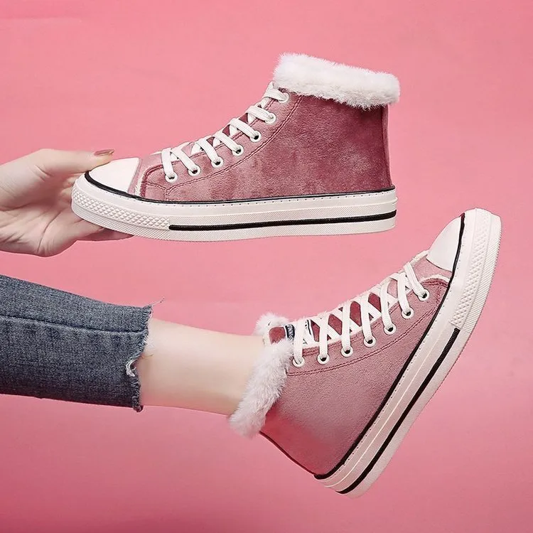 Leopard Velvet  Print Thick  Sneakers