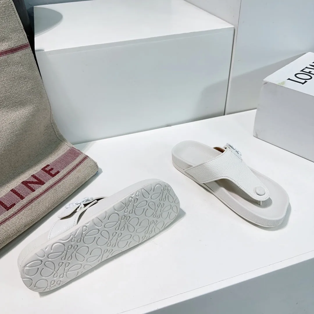 LW THONG SANDALS WHITE CALFSKIN
