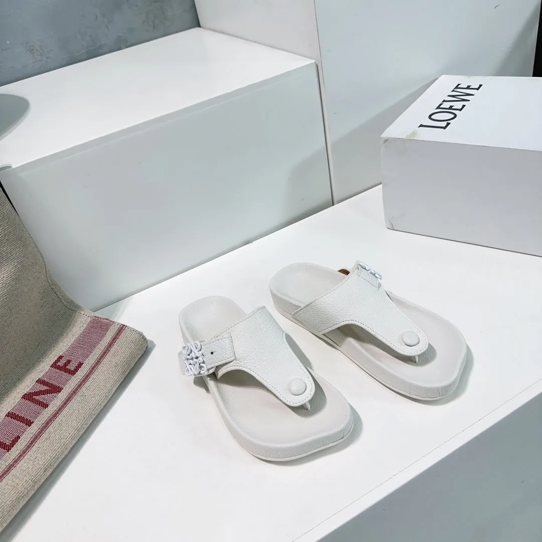 LW THONG SANDALS WHITE CALFSKIN