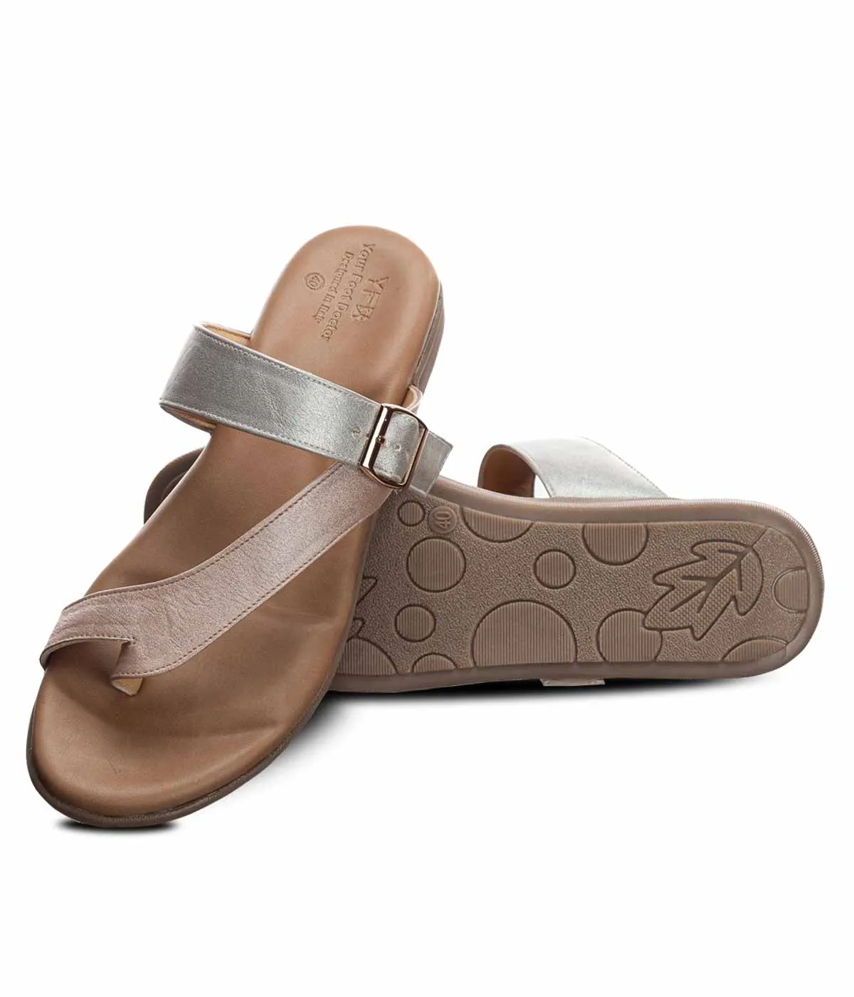 Ortho Flat Feet Pink Strap Sandal With Medial Arch Support