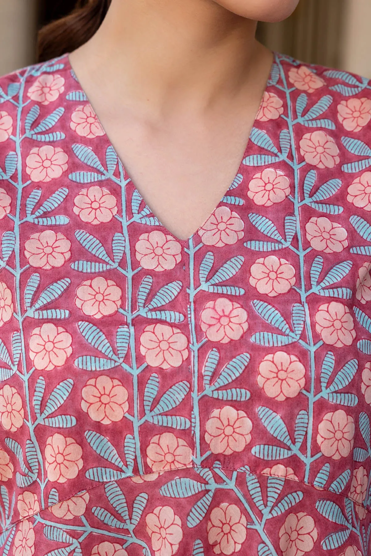 Pink Peri Blockprinted Dress