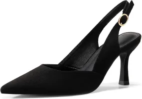 Rilista Women's Slingback Kitten Heels Closed Pointed Toe Wedding Party Dress Pumps Shoes