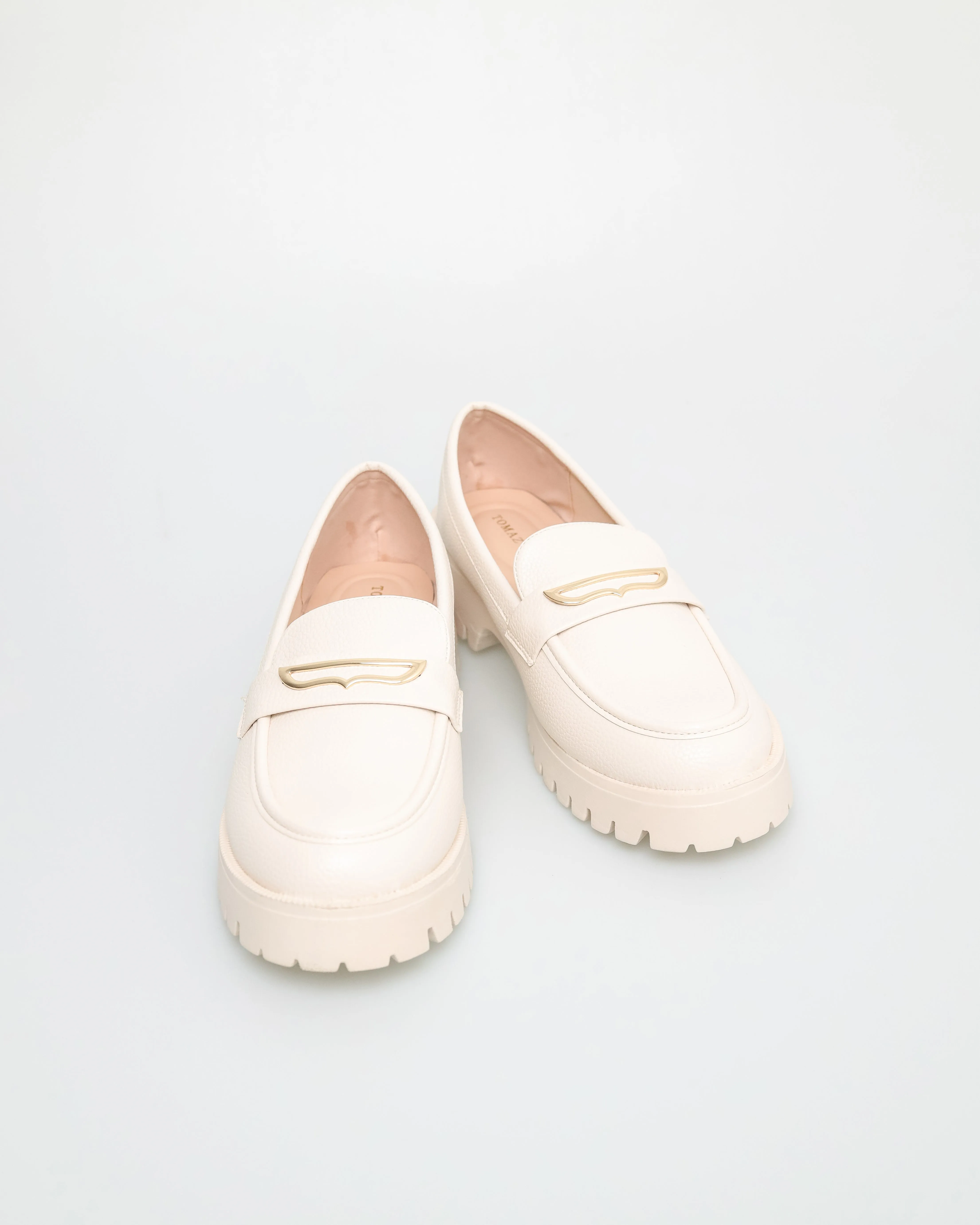 Tomaz NN294 Ladies Gold Buckle Loafers