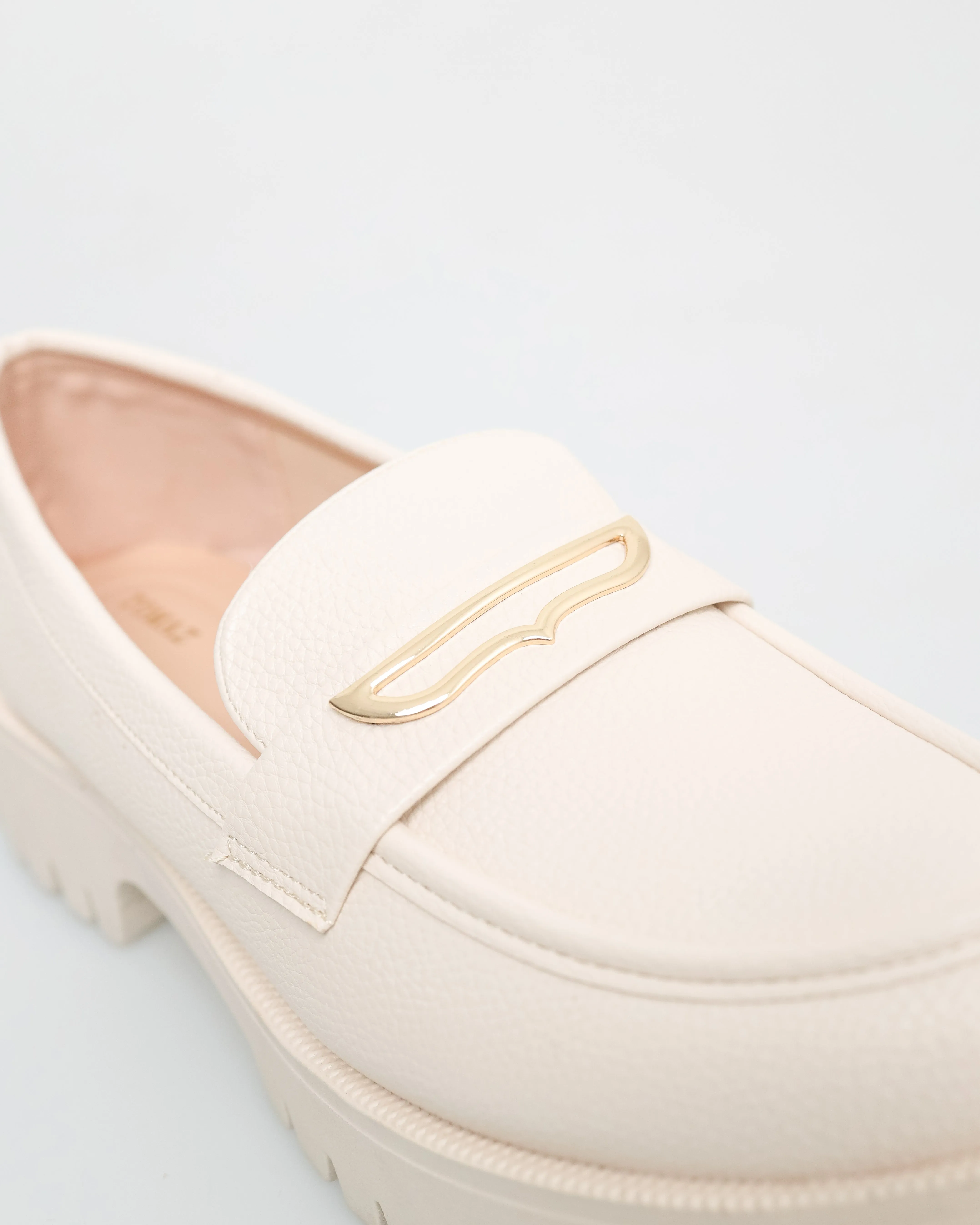 Tomaz NN294 Ladies Gold Buckle Loafers