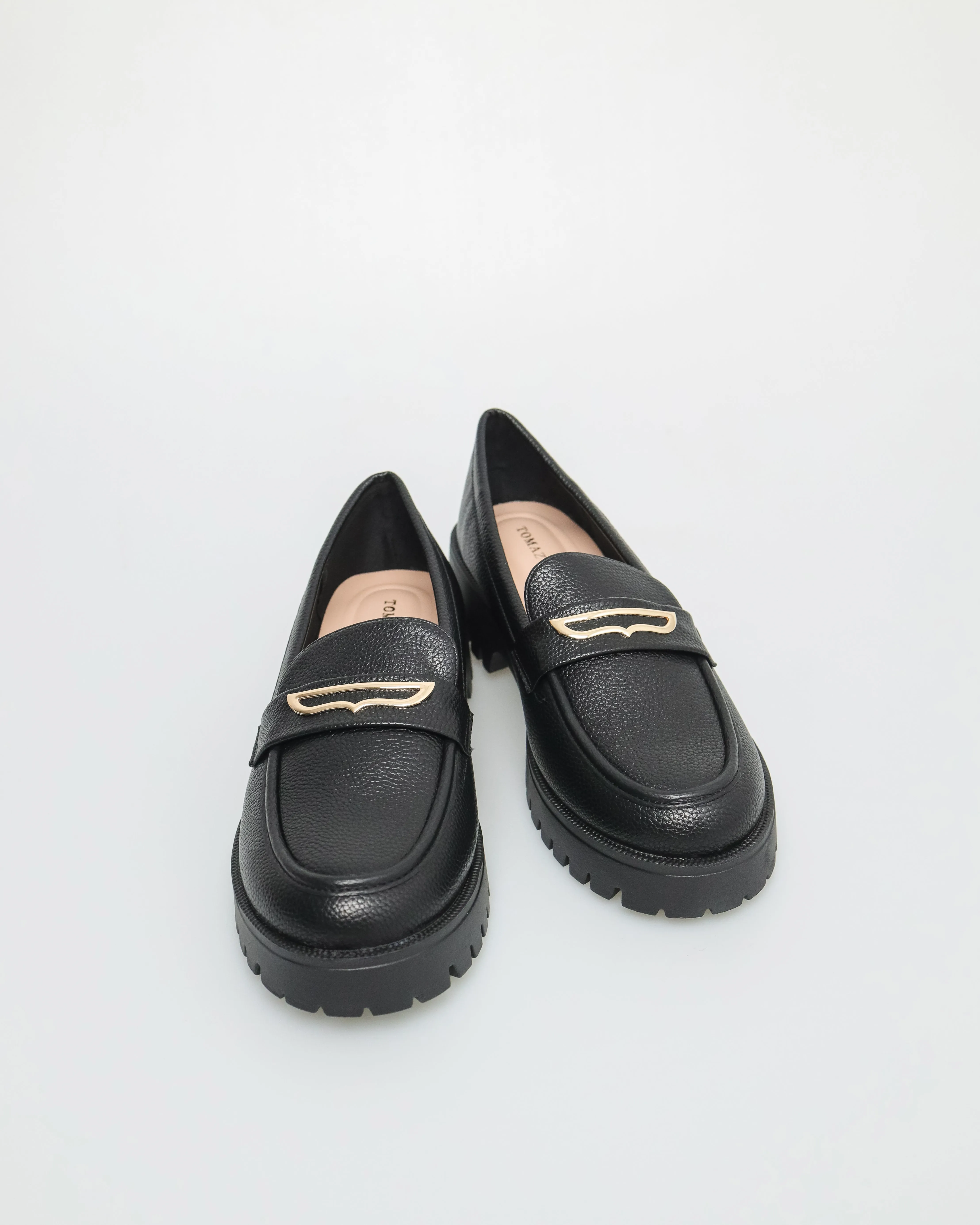 Tomaz NN294 Ladies Gold Buckle Loafers