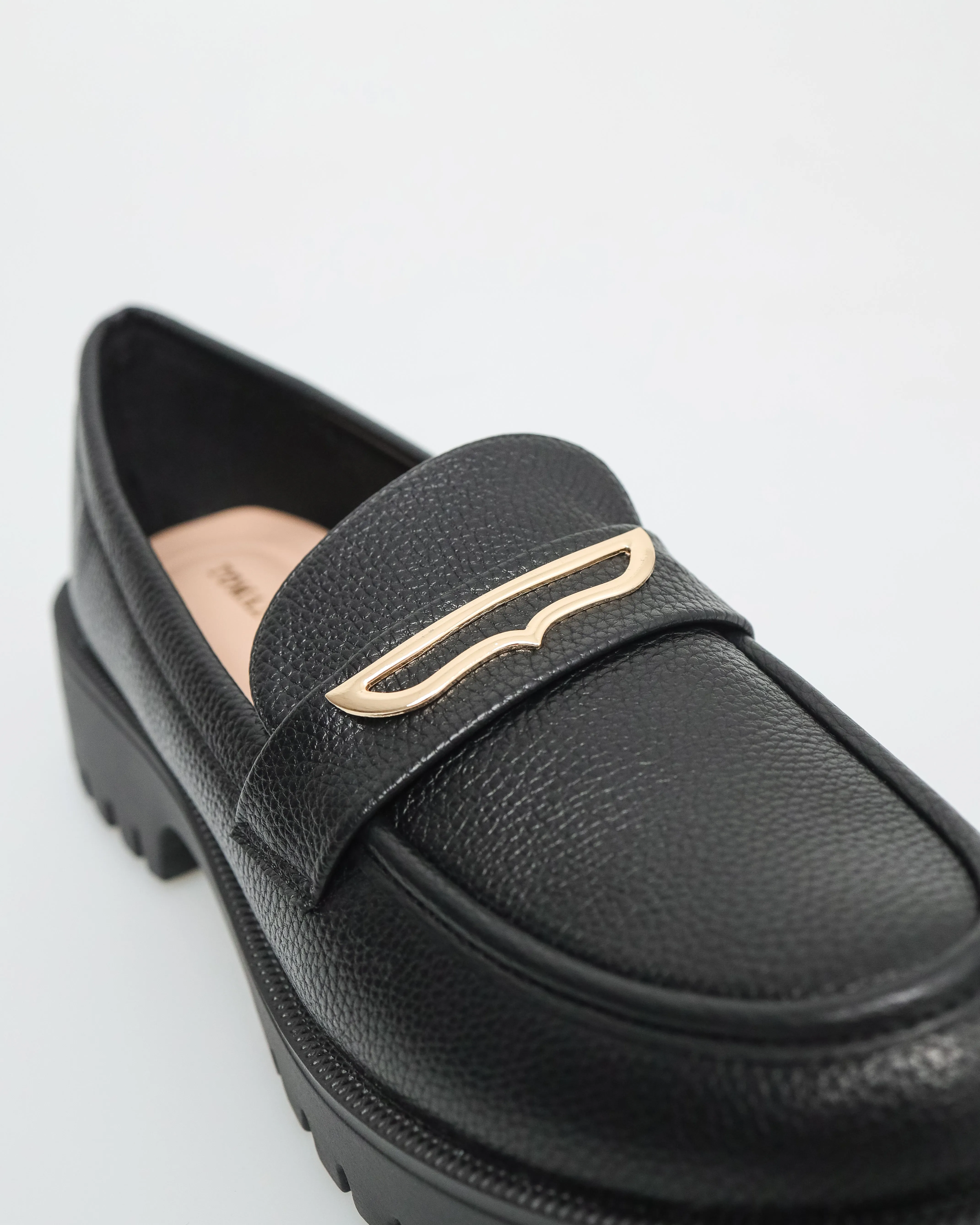 Tomaz NN294 Ladies Gold Buckle Loafers