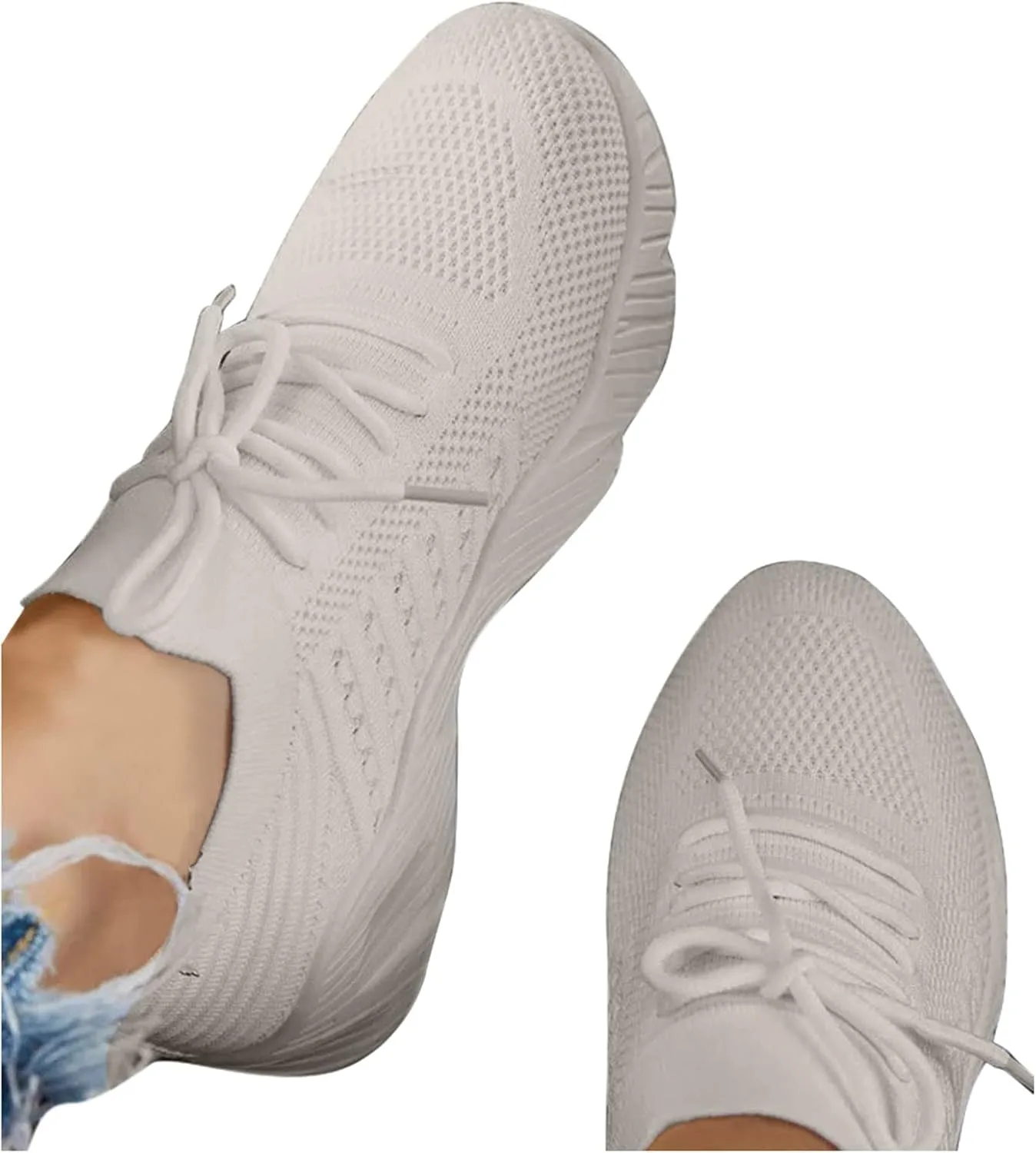 Women Walking Shoes Sock Sneakers Slip-On Breath Womens Running Shoes Casual Casual Shoes for Fall Fashion Sneakers 2025 Waterproof Tennis Shoe White Loafers