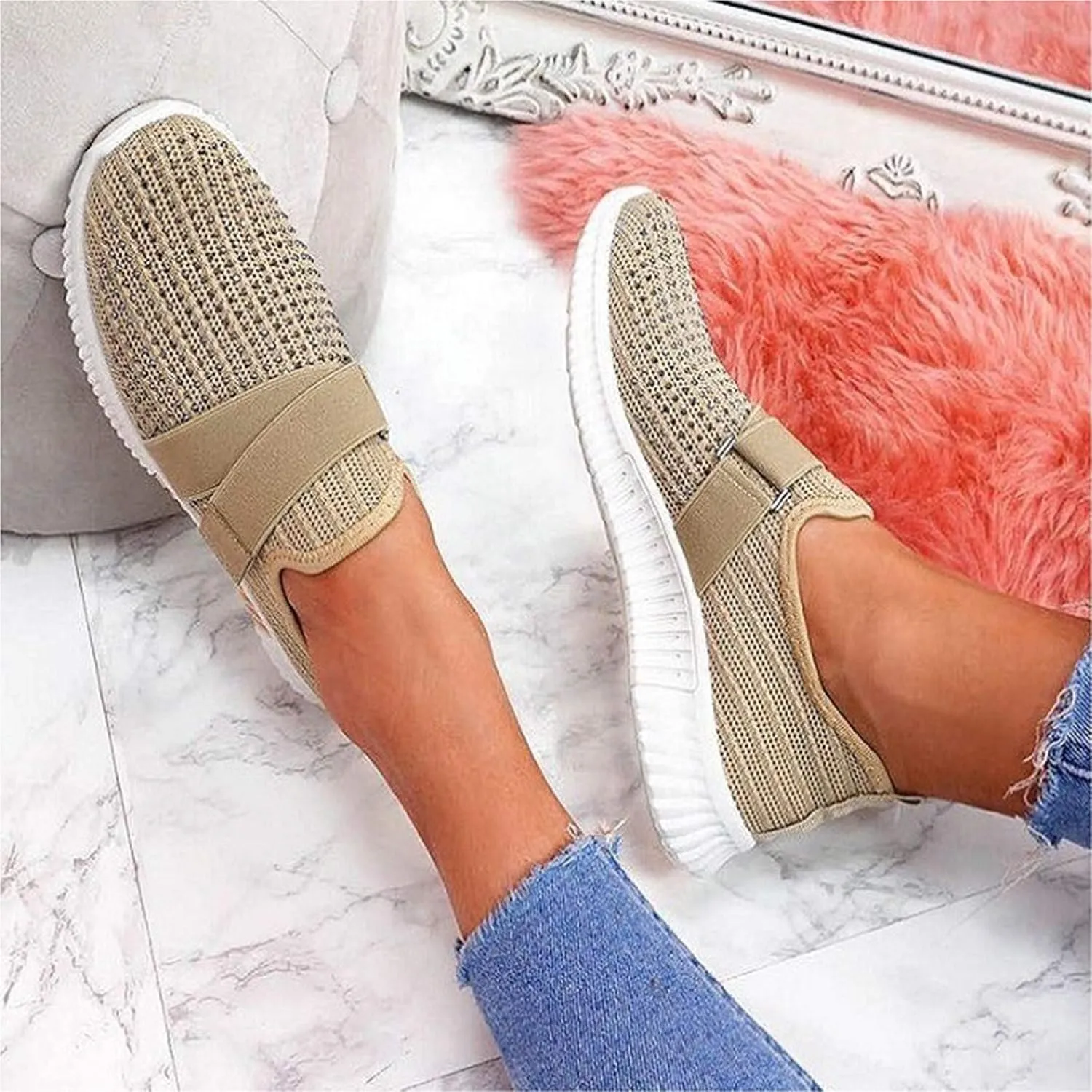 Women's Fashion Sneaker Non Slip Lace Up Comfort Women's Work or Walking Sneakers Walking Shoes Loafer Flats for Women Sneakers for Women Slip On