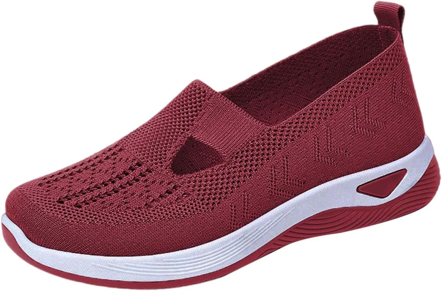 Women's Woven Orthopedic Breathable Soft Shoes Tennis Shoes Womens Comfortable White Casual Shoes Slip On Sneakers White Tennis Shoe Cross Trainer Shoe