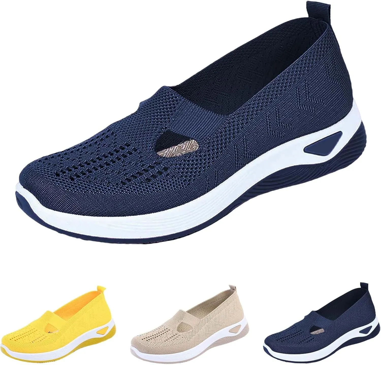Women's Woven Orthopedic Breathable Soft Walking Womens Tennis Shoes Lether Shoes Dressy Casual Walking Sneakers Waterproof Tennis Shoe Loafers Shoe